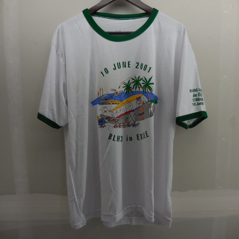Vintage 2001 Hash House Harriers 1200th Hash Ringer T-Shirt White Green XL 48